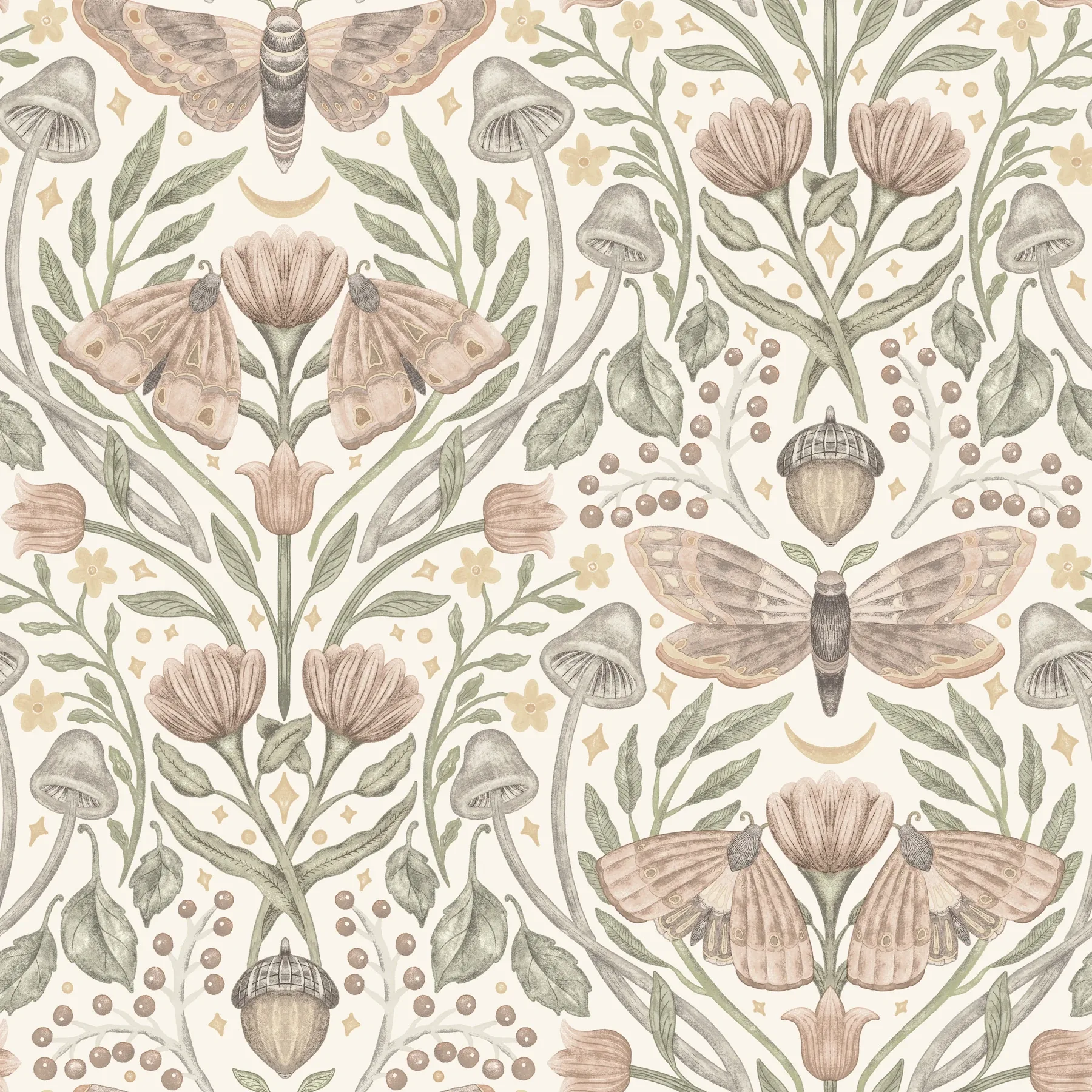 4169-83119 | Mystic Moth Blush Forest Magic Wallpaper