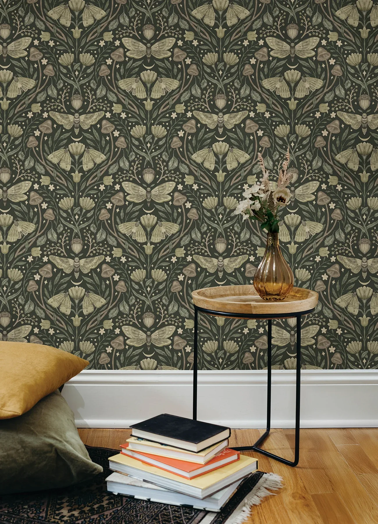 Brewster Home Fashions Mystic Moth Dark Green Forest Magic Wallpaper - SKU 4169-83120