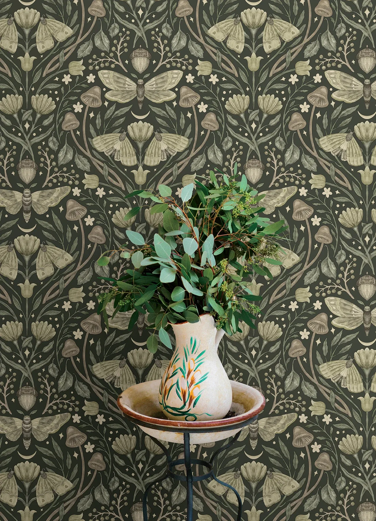 Brewster Home Fashions Mystic Moth Dark Green Forest Magic Wallpaper - SKU 4169-83120