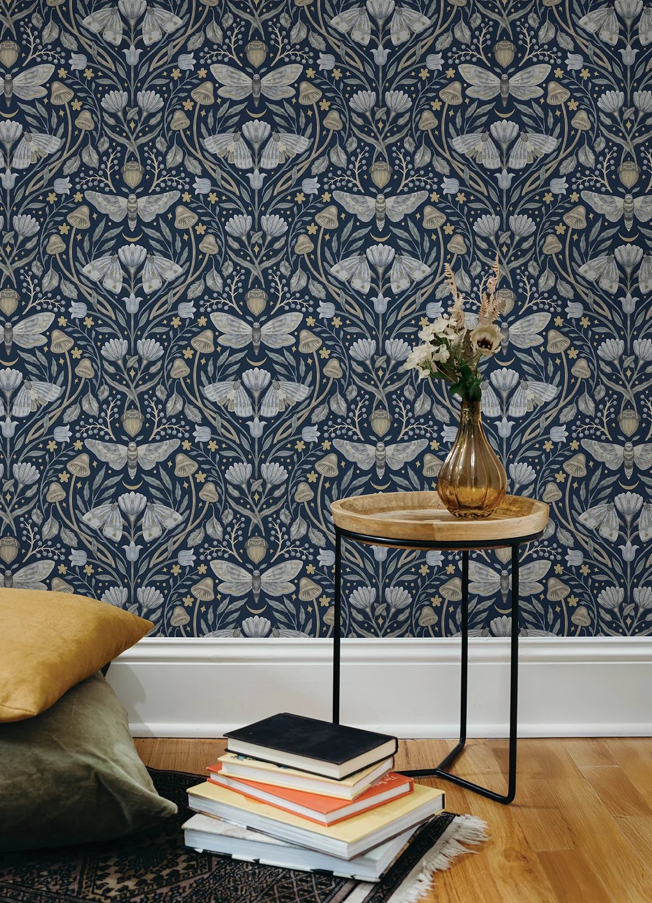Brewster Home Fashions Mystic Moth Navy Forest Magic Wallpaper - SKU 4169-83118