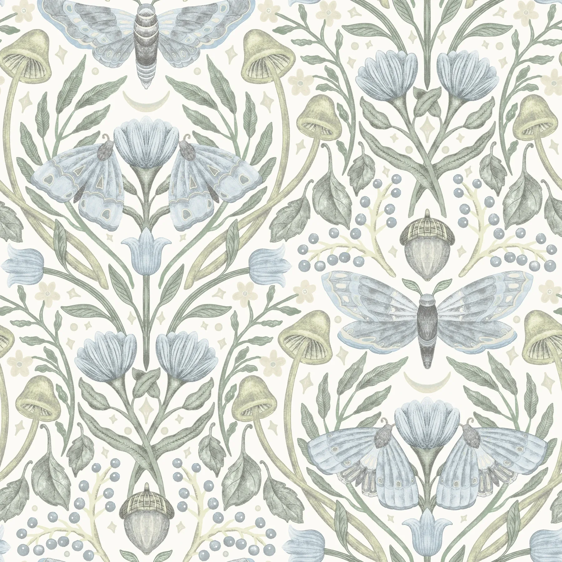Brewster Home Fashions Mystic Moth Sky Blue Forest Magic Wallpaper - SKU 4169-83117