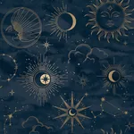 Brewster Home Fashions Mystic Navy Celestial Wallpaper - SKU 4203-27587