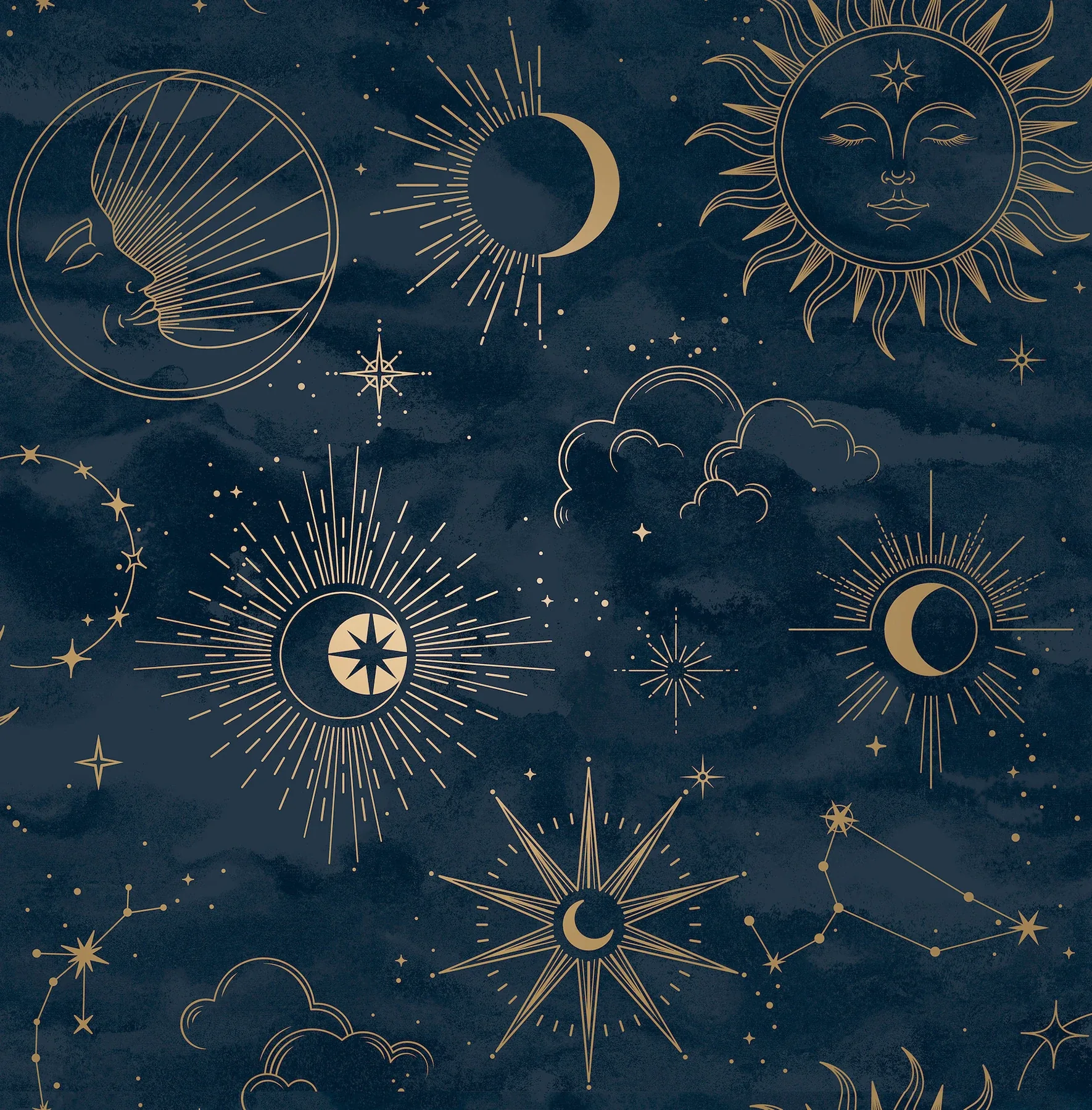 4203-27587 | Mystic Navy Celestial Wallpaper