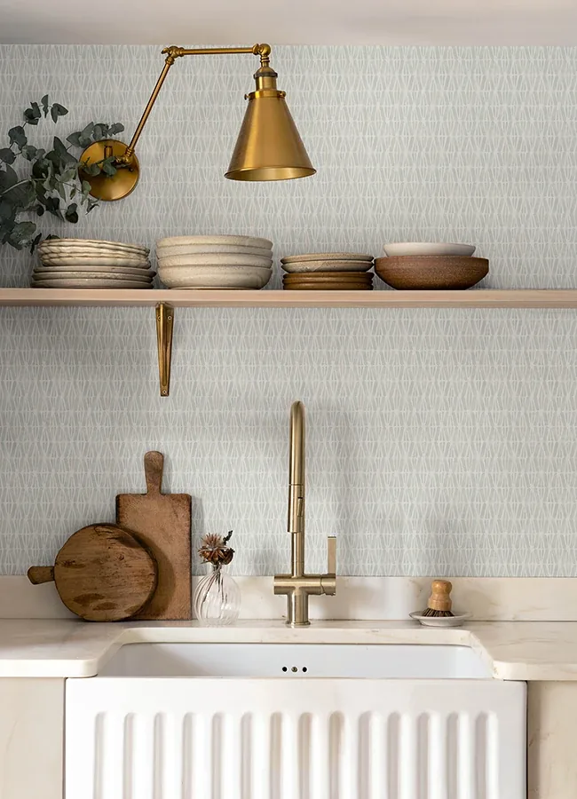 Brewster Home Fashions Nabi Aqua Geometric Wallpaper - SKU 4148-27466