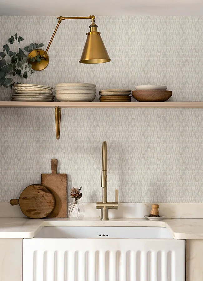 Brewster Home Fashions Nabi Beige Geometric Wallpaper - SKU 4148-27464