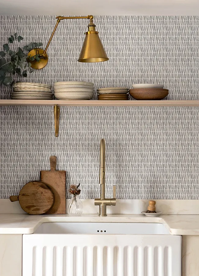 Brewster Home Fashions Nabi Charcoal Geometric Wallpaper - SKU 4148-27463