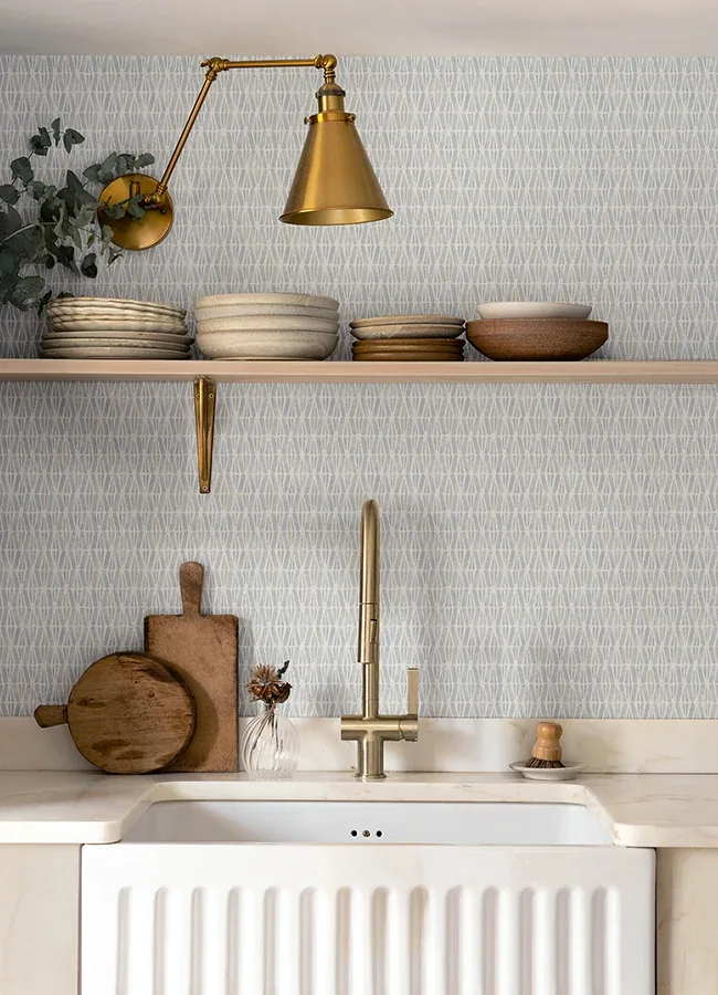 Brewster Home Fashions Nabi Light Blue Geometric Wallpaper - SKU 4148-27467