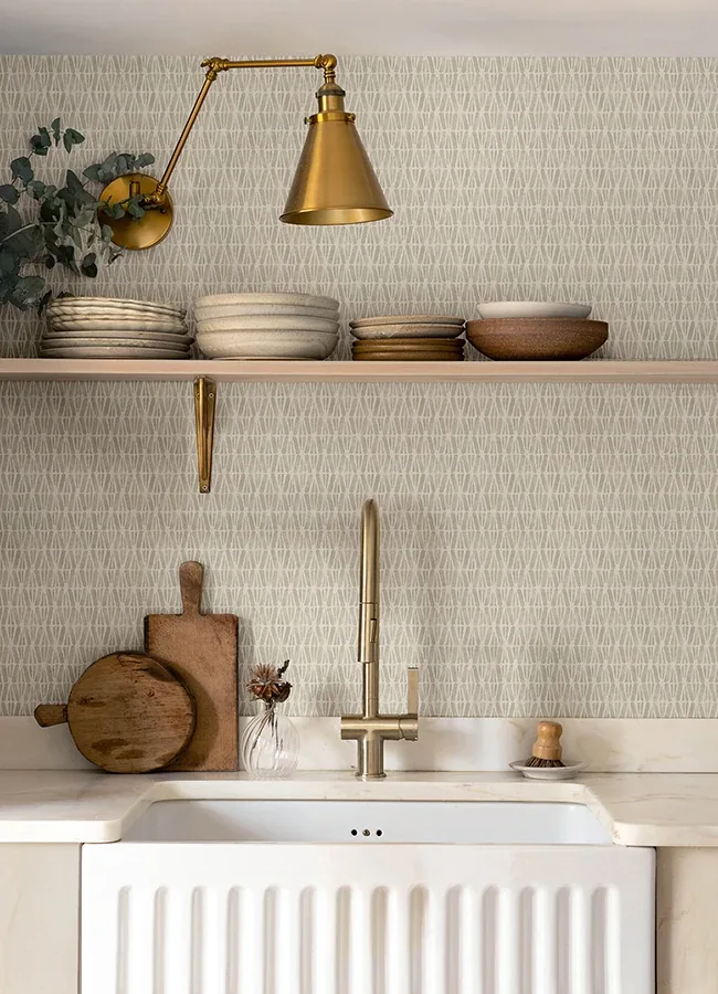 Brewster Home Fashions Nabi Neutral Geometric Wallpaper - SKU 4148-27465