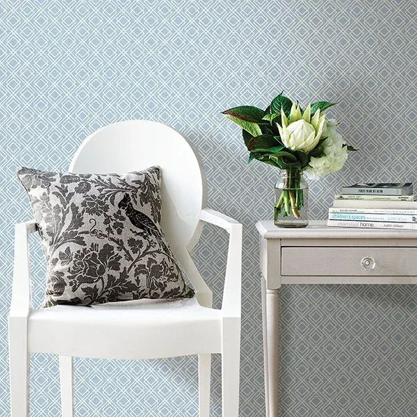 Brewster Home Fashions Napa Blue Geometric Wallpaper - SKU 3117-24175