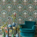 Brewster Home Fashions Nasrin Blueberry Damask Wallpaper - SKU 316015