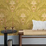 Brewster Home Fashions Nasrin Chartreuse Damask Wallpaper - SKU 316012