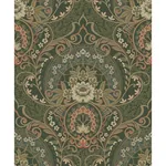Brewster Home Fashions Nasrin Dark Green Damask Wallpaper - SKU 316014