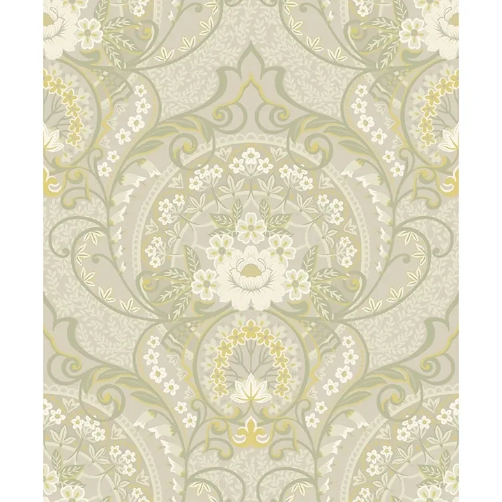 316010 | Nasrin Light Grey Damask Wallpaper