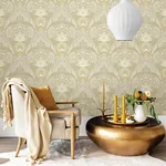 Brewster Home Fashions Nasrin Light Grey Damask Wallpaper - SKU 316010