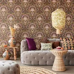 Brewster Home Fashions Nasrin Purple Damask Wallpaper - SKU 316016