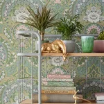 Brewster Home Fashions Nasrin Sea Green Damask Wallpaper - SKU 316013