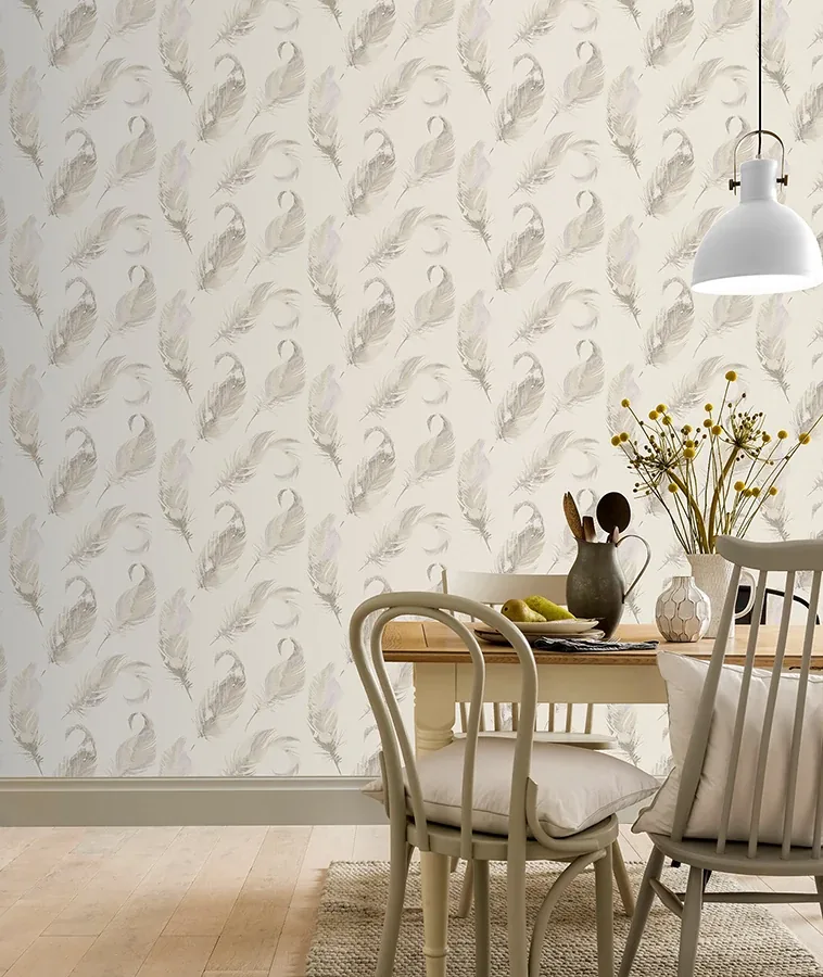 Brewster Home Fashions Natsuko Metallic Feathers Wallpaper - SKU AH692601