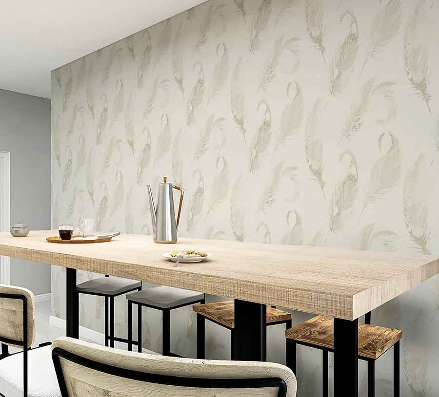Brewster Home Fashions Natsuko Metallic Feathers Wallpaper - SKU AH692601