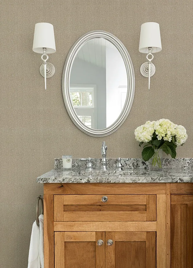 Brewster Home Fashions Natural Linen Light Brown Textured Wallpaper - SKU 4168-16619