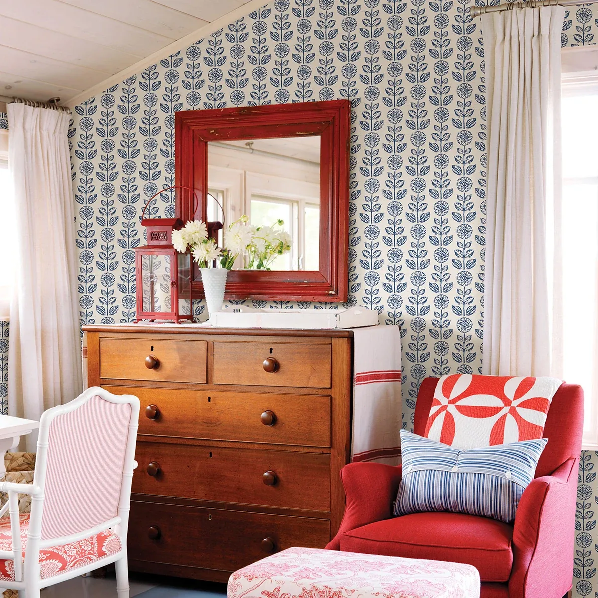 Brewster Home Fashions Navy Dolly Wallpaper - SKU 3123-13512