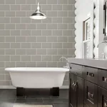 Brewster Home Fashions Neale Light Grey Subway Tile Wallpaper - SKU 2814-M1123