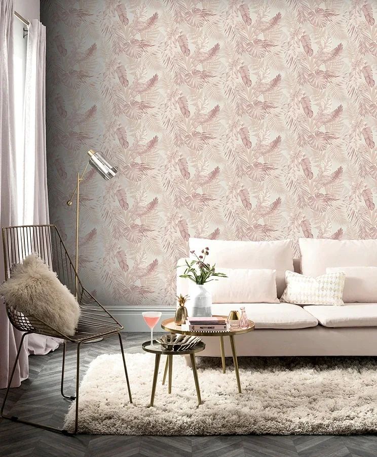 Brewster Home Fashions Nell Blush Tropical Wallpaper - SKU AH297107