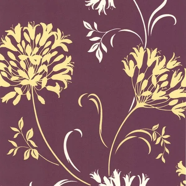 Brewster Home Fashions Nerida Purple Floral Silhouette Wallpaper - SKU DL30456