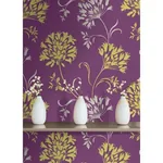 Brewster Home Fashions Nerida Purple Floral Silhouette Wallpaper - SKU DL30456