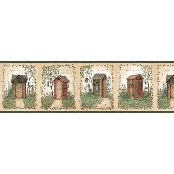 Brewster Home Fashions Neutral Neutral Outhouses Wallpaper - SKU FFR50321B