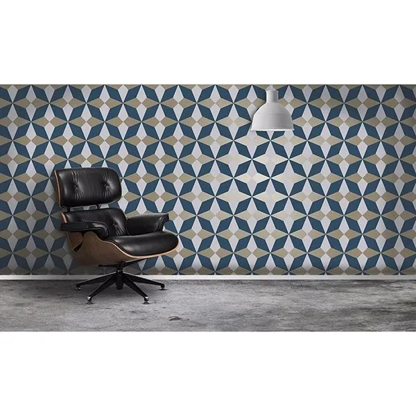 Brewster Home Fashions Newby Navy Geometric Wallpaper - SKU 2900-42548