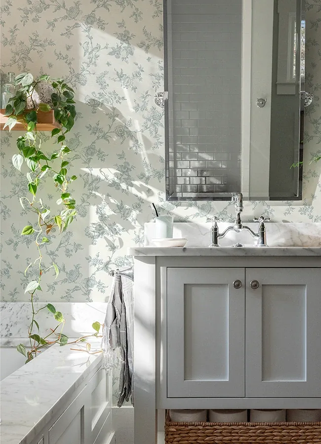 Brewster Home Fashions Nightingale Seafoam Floral Trail Wallpaper | Wallpaper Twins Brewster Home Fashions Nightingale Seafoam Floral Trail Wallpaper - SKU 4072-70062