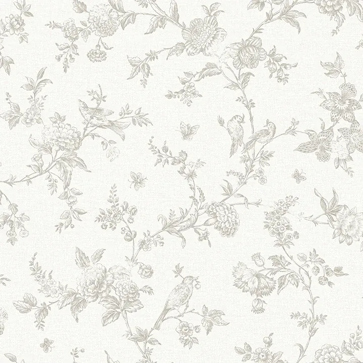 4072-70063 | Nightingale Taupe Floral Trail Wallpaper