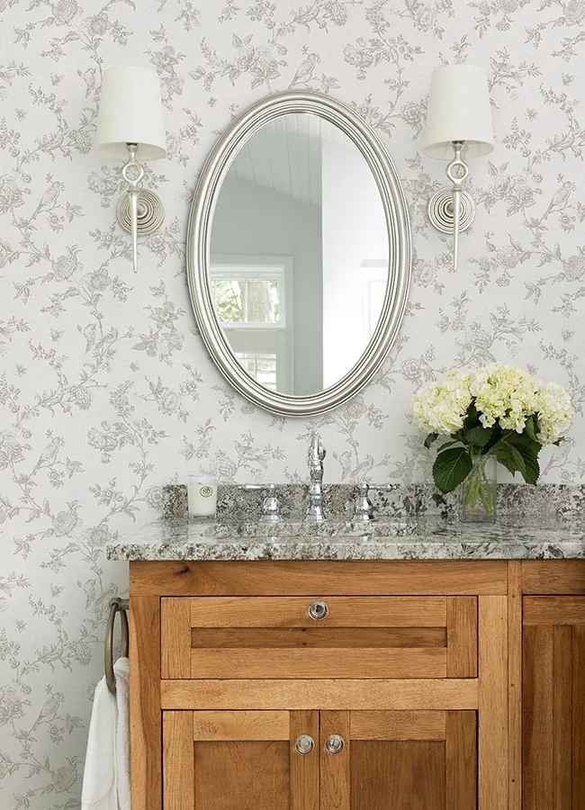 Brewster Home Fashions Nightingale Taupe Floral Trail Wallpaper - SKU 4072-70063