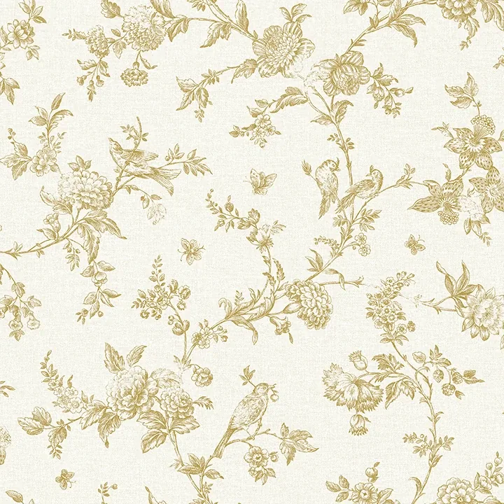 4072-70061 | Nightingale Wheat Floral Trail Wallpaper