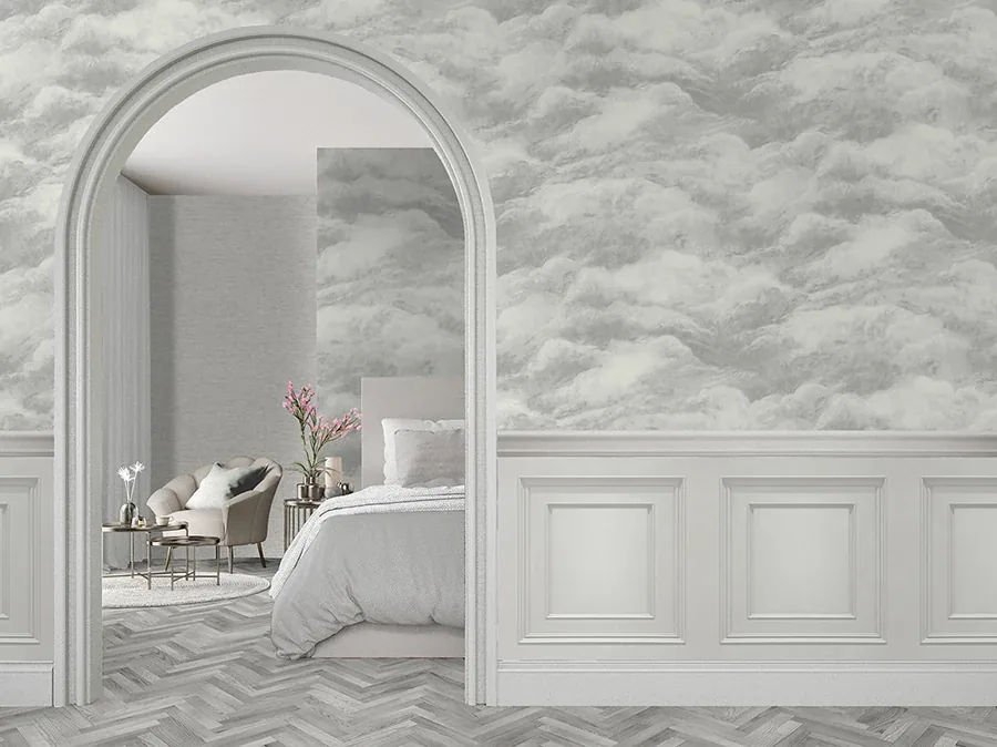 Brewster Home Fashions Nimbostratus Pewter Cloud Wallpaper - SKU BG5705