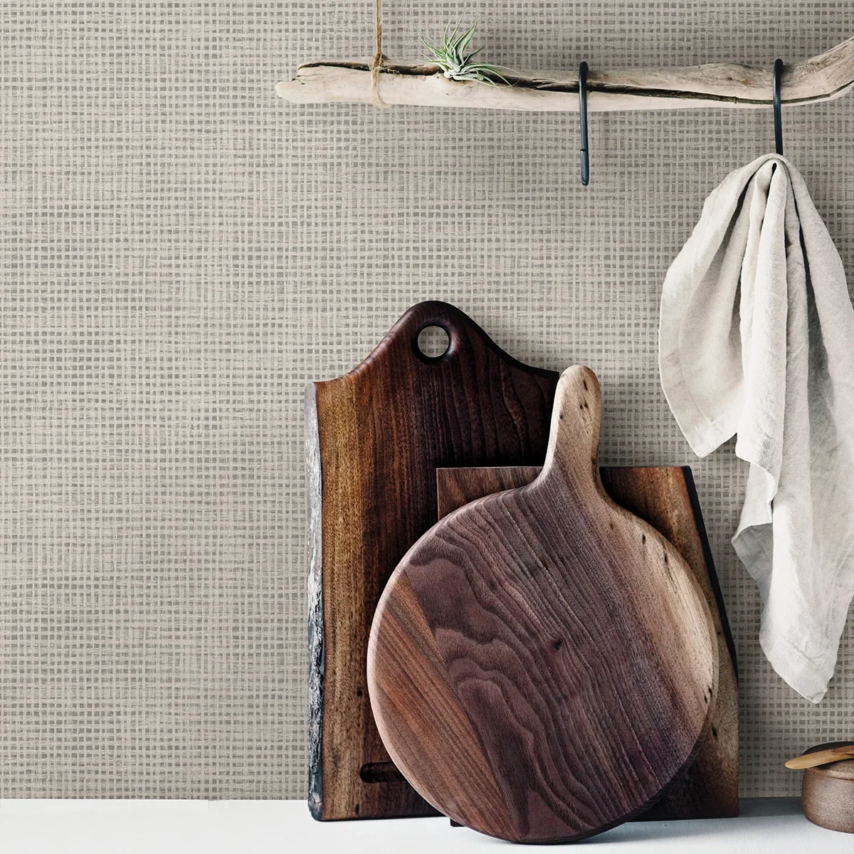 Brewster Home Fashions Nimmie Grey Basketweave Wallpaper - SKU 3123-10020