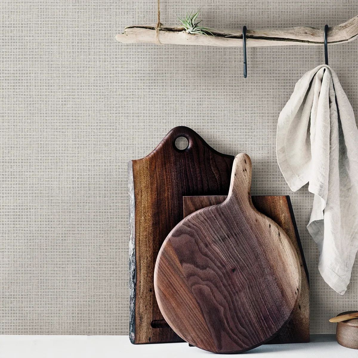 Brewster Home Fashions Nimmie Light Grey Basketweave Wallpaper - SKU 3123-10010