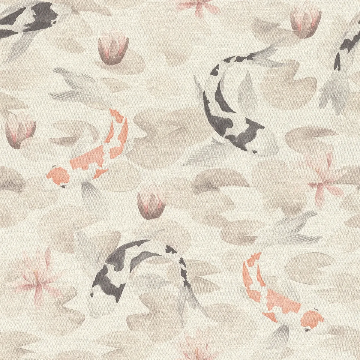 4035-409420 | Nobu Beige Koi Fish Wallpaper