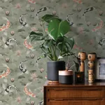 Brewster Home Fashions Nobu Green Koi Fish Wallpaper - SKU 4035-409437