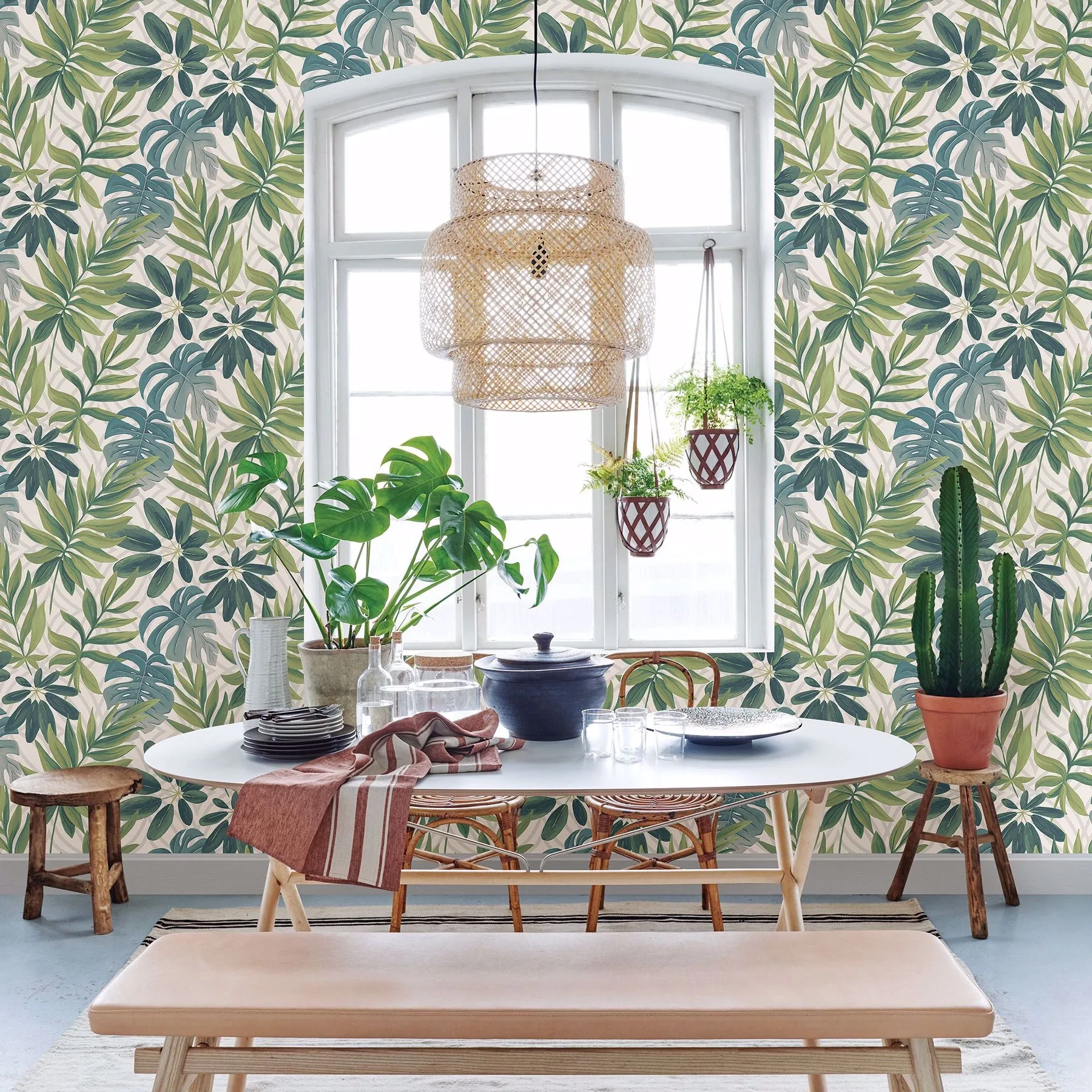 Brewster Home Fashions Nocturnum Green Leaves Wallpaper - SKU 2904-24200