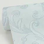 Brewster Home Fashions Noemi Light Blue Acanthus Wallpaper - SKU 4058-24836