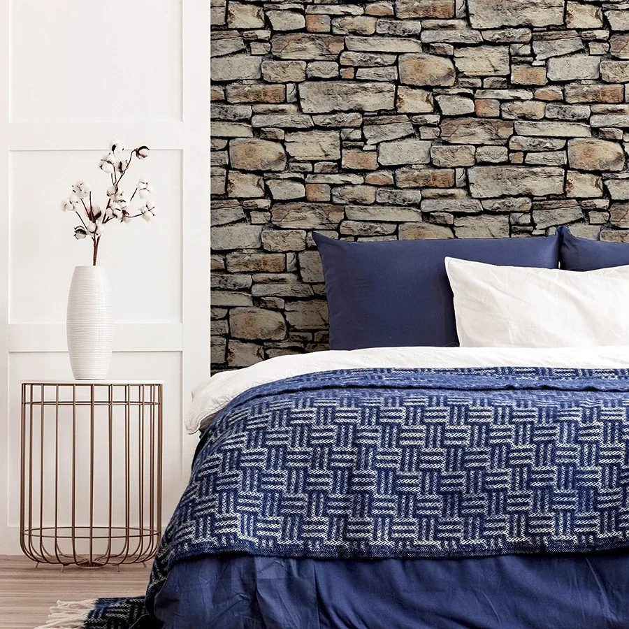 Brewster Home Fashions Norman Neutral Stone Wallpaper - SKU AH668901