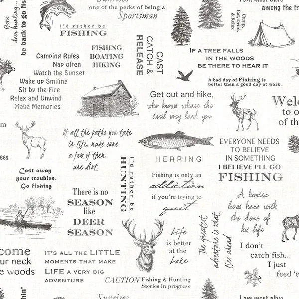 Brewster Home Fashions North Black Camping Quotes Wallpaper - SKU 3118-01475