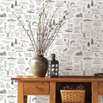 Brewster Home Fashions North Black Camping Quotes Wallpaper - SKU 3118-01475