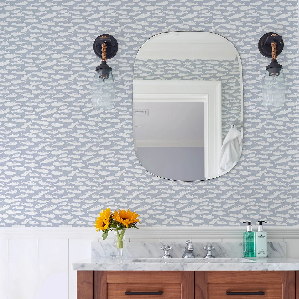Brewster Home Fashions Nunkie Denim Sardine Wallpaper - SKU 3122-10512