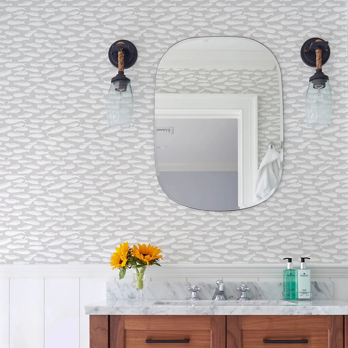 Brewster Home Fashions Nunkie Light Grey Sardine Wallpaper - SKU 3122-10500