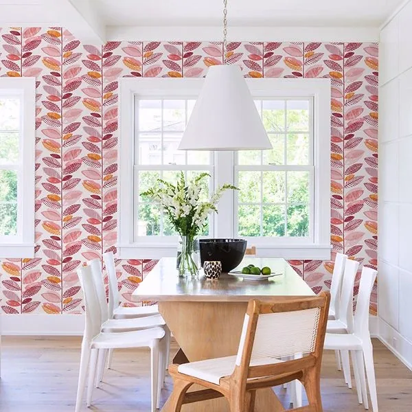 Brewster Home Fashions Nyssa Coral Leaves Wallpaper - SKU 2904-25684