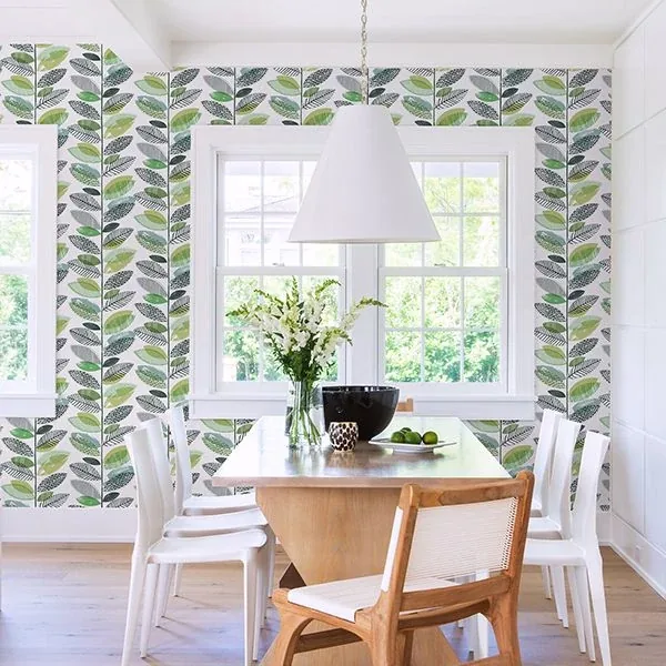 Brewster Home Fashions Nyssa Green Leaves Wallpaper | Wallpaper Twins Brewster Home Fashions Nyssa Green Leaves Wallpaper - SKU 2904-25681