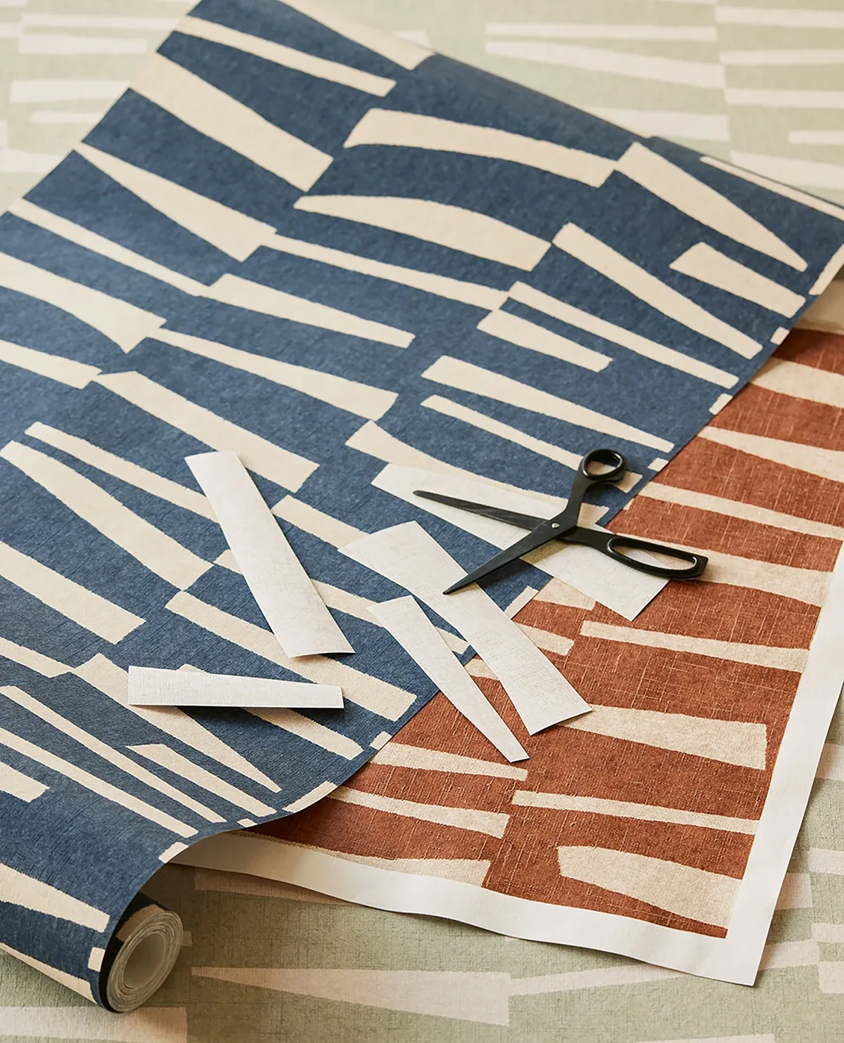 Brewster Home Fashions Ode Rust Staggered Stripes Wallpaper - SKU EJ318026