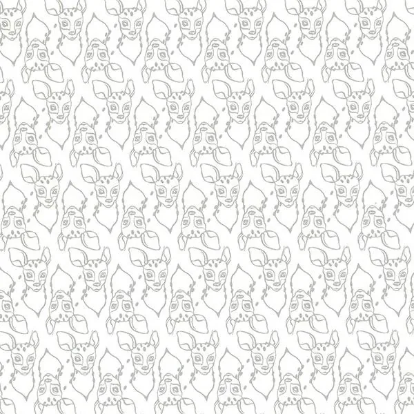 SD5247-1 | Oh, Deer White Animal Wallpaper